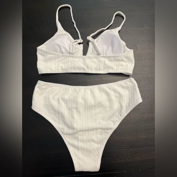 V Cut High Waisted Bikini Ribbed V-Wired Cami Two Pieces Swimsuit NWOT - Picture 9 of 10